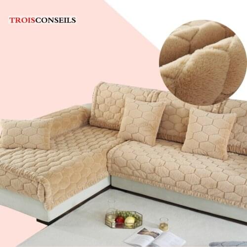 Velvet Plush L Shaped Sofa Cover for Living Room Elastic Furniture Couch Slipcover Chaise Longue Corner Sofa Cover Stretch