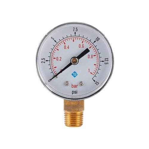 50mm 1/4 BSPT 0-15psi 0-1bar Barometer vacuum Hydraulic Gauge oil Fluid Water Pressure Gauge Meter diameter for Air Compressor