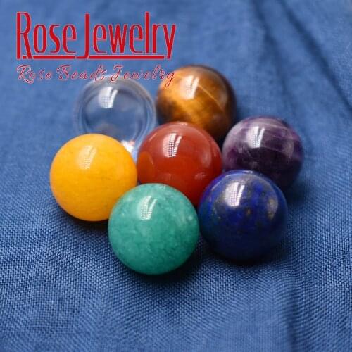 Natural Tiger eye Agates Lapis Lazuli Amethysts Stone Beads Healing Crystal Rock Mineral Beads 7Pcs 16mm Non-porous Stone beads