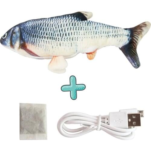Pet Interactive Toys Electric Fish Shaped Cat Toy Soft Plush USB Charging Simulation Crucian Carp Catnip Pet Supply Dropshipping