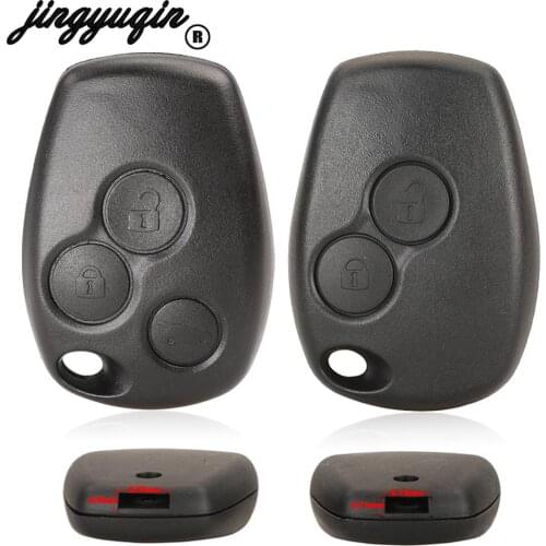Jingyuqin 2/3 Button Uncut Blank Blade Replacement Car Key Cover Case Fob for Renault Dacia Modus Clio 3 Twingo Kangoo Key Shell