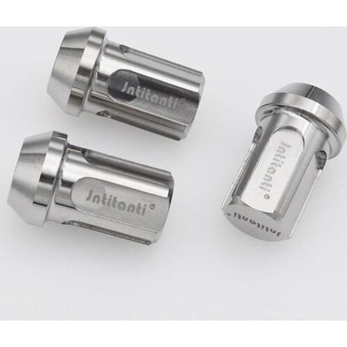 M12*1.5*35 Silver high performance Gr5 titanium wheel hub anti-theft nut