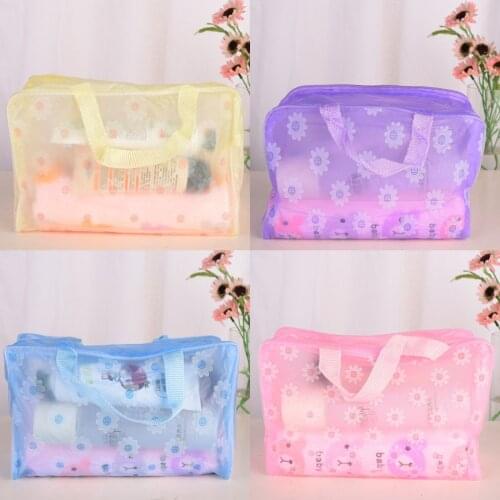 Creative Translucent Waterproof Cosmetic Bag Portable Travel Wash Bag Bathroom Wash Bag Toothbrush Pouch Organizer Storage Bag