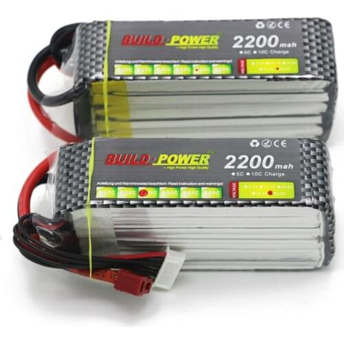 Build Power Li-Polymer 6S Lipo Battery 22.2V 1100mah 1300mah 1500mAh 1800mah 2200mah 2600mah Max 60C for RC Car Boat Quadcopter