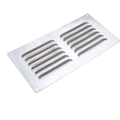 Boats Stainless Steel Vertical Rectangular Louvered Vent Cover 230mm*115mm Marine Square Air Vent Grille Metal Wall Ventilation