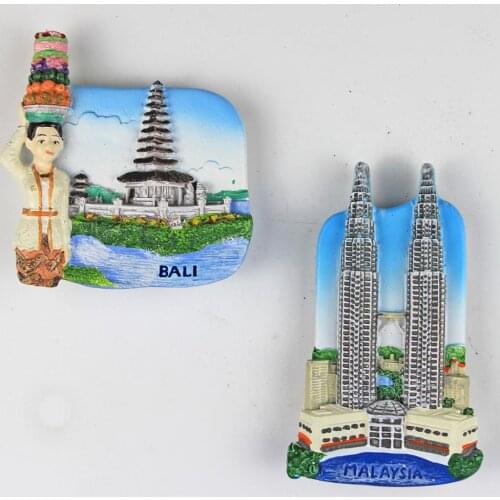 Malaysia Petronas Twin Towers Tourist Gifts Home Decoration 3D Resin Refrigerator Stickers Travel Bali Fridge Magnet Souvenir