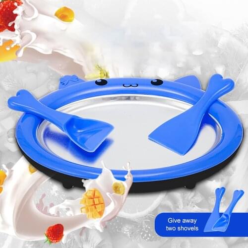 Mini Fried Ice Machine Ice Cream Machine Fried Yogurt Machine Fried Ice Maker Cartoon Home Snacks with 2pcs Fried Ice Shovel