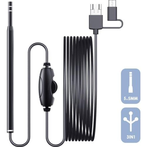 Mini Ohr reinigung endoskop kamera 5,5mm 0,3 mp 3in1 Visuelle Ohr pick USB Ohr Löffel typ-c ohr otoskop Endoskop für android