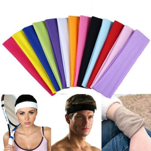 Fashion 2020 Women Men Sport Sweatband Headband Yoga Gym Stretch Basketball Hair Band