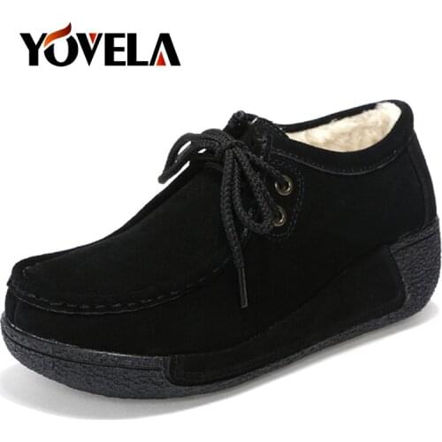 Fashion Woman Warm Plush Casual Shoes Women Snow Boots Winter Wedge Shoes Sexy Warm Fur Boots High Quality Ladies Ankle Boots