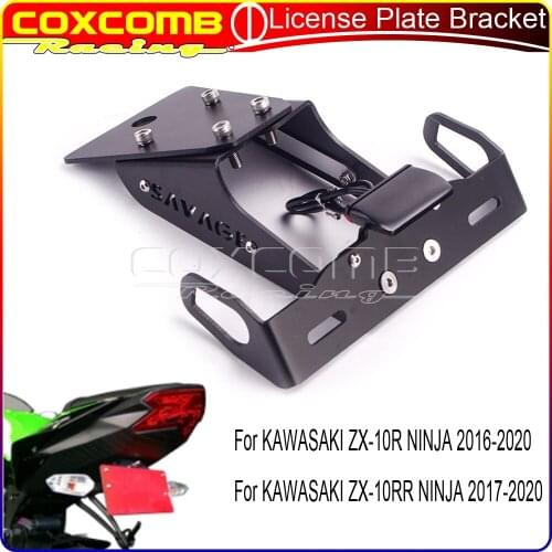 Motorcycle CNC Aluminum License Plate Holder Tail Tidy Rear Fender Eliminator Kit For KAWASAKI NINJA ZX-10R ZX-10RR ZX10R 16-20