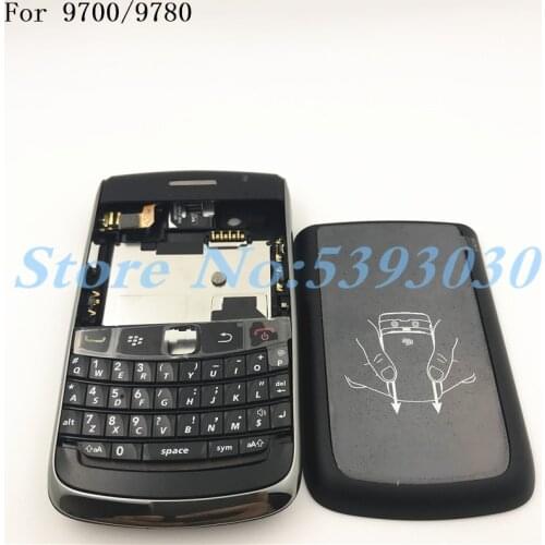 Original For BlackBerry Bold 9700 9780 Housing Rear Battery Cover Case +English Keypad +Side Button +Logo