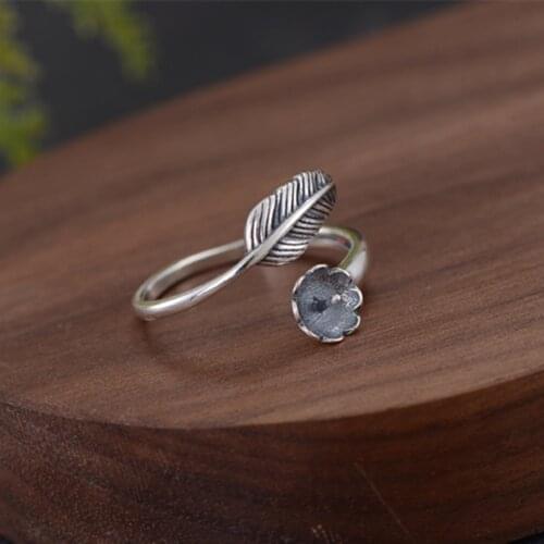 Joanlyn Adjustable Ring Blank for 6-10mm Round Beads/Pearls Thai Sterling Silver Ring Setting Ring Base with a Pin R937B