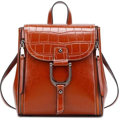 New Womens Alligator Designer Backpack Casual Back Pack Female Real Genuine Leather Backpacks School Bags for Teenage Girls Sac