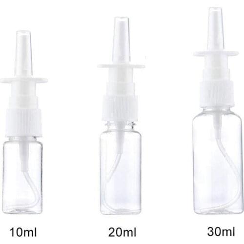 2Pcs 10ml/20ml/30ml White Empty Plastic Nasal Spray Bottles Pump Sprayer Mist Nose Spray Refillable Bottling Packaging