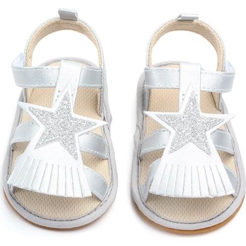 Fashion Newborn Infant Baby Girls 0-18M Sandals Prewalker Non-slip PU Leather Shoes