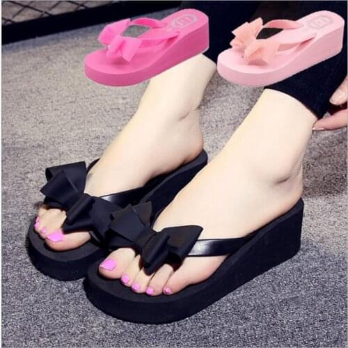 Summer platfom flip flops women slippers shoes ladies wedges sandals white high heels sandals mules shoes woman