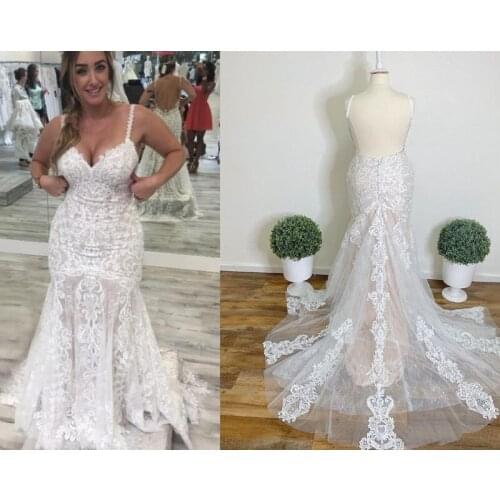 Wedding Dresses Chic Appliques Sleeveless Button Bride Dress Cathedral Train Bridal Gown Plus Size
