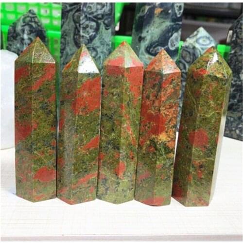 Unakite Wand Point Natural Stones Healing Reiki For Home Decoration