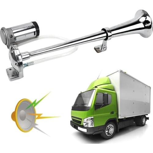 LEEPEE Universal 17.7 Inch Single Trumpet Car Air Horn 12V 130DB Automobiles Super Loud Speaker Compressor Single Trumpet