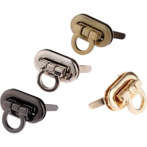 1 Set Zinc Alloy Leather Bag Buckle Twist Turn Lock Snap Clasps Closure Luggage DIY Craft Bag Purse Handbag Catch Buckle 30*15mm
