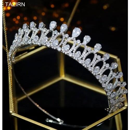 Sweet Crowns Zirconia Tiaras Crystal Princess Diadem Woman Birthday Party Wedding Accessories Cubic Zirconia Headwear Headband