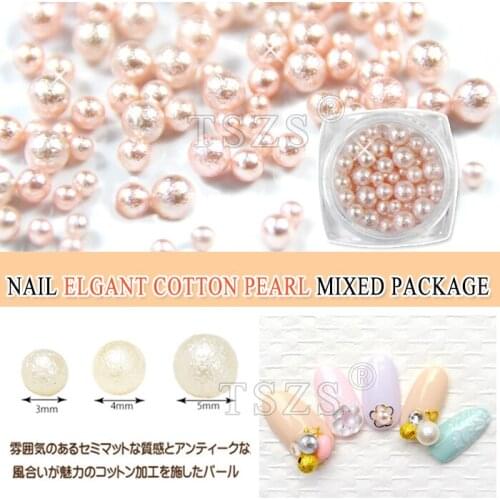 1pot/lot colorful elgant cotton Pearls Pot Round mixed size Wedding Nail Art Craft Decoration