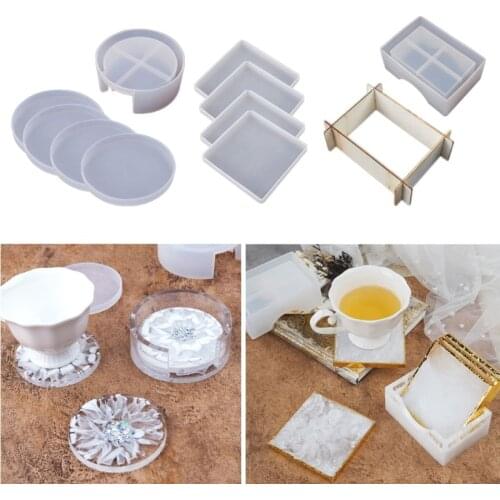 10Pcs DIY Silicone Coaster Molds for Resin Casting Epoxy Resin Coaster Molds Kit