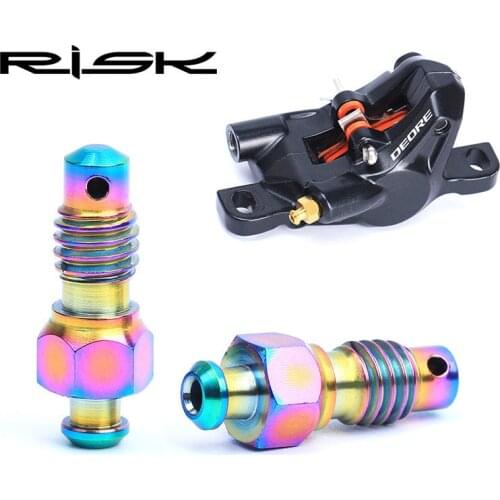 2pcs M6 Titanium Alloy MTB Bike Hydraulic Disc Brake Exhaust Bolts Bicycle Brake Clip Oiling and Bleed Screw