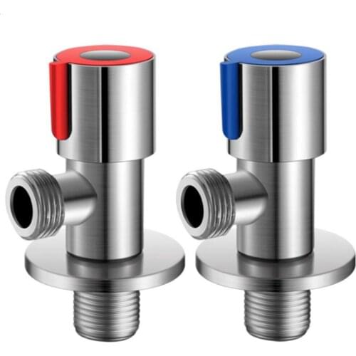 60 Pcs Turn Angle Stop Water Valve 304 Stainless Steel Faucet Triangle Valve G1/2 For Bathroom/Kitchen/Toilet Taps Wholesale K1