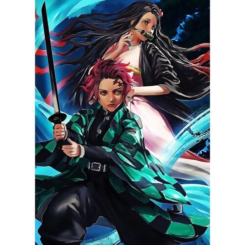 5D DIY Cartoon Diamond Painting Japanese Anime Full Square Drill Embroidery Cross Stitch Wall Sticker Bedroom Decoration Gift