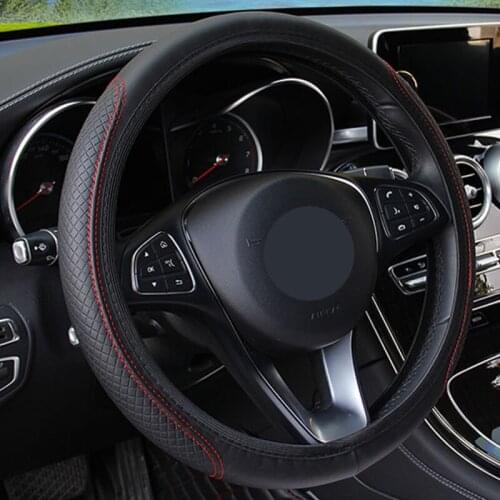 Car steering-wheel 37cm-38cm Leather PU leather Car Steering Wheel Cover Fit For Most Cars Styling