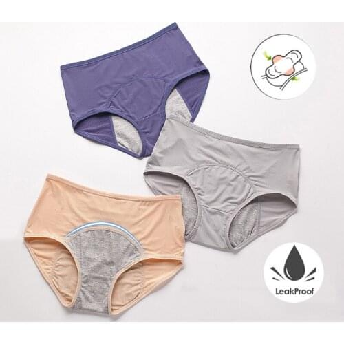 Big Size L-5XL Menstrual Panties Physiological Leak Proof Women Underwear Period Breathable Briefs High Waist Mesh Ladys Panty