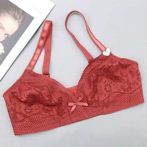 Bra for Women Ultra Thin Lace Bralette Underwire Red Summer Ladies Bra Top BH A B C D E 34 36 38 40 42 44 46 48 50