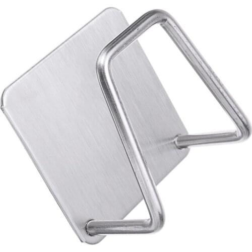 Stainless Steel Sponge Holder Drain Rack No Punching Wall Mounted Dishcloth Hook Kitchen Bathroom Hanging Sundries Organizers