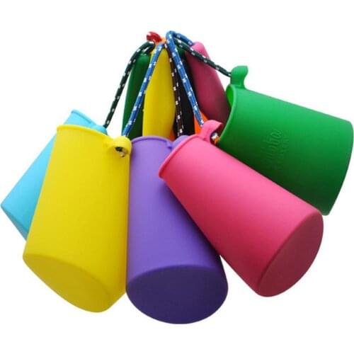 Baby Folding Beach Bucket Silicone Folding Hand Drum Toy Children Bath Toy Sand Dabbling Pour Water Toy Folding Basin