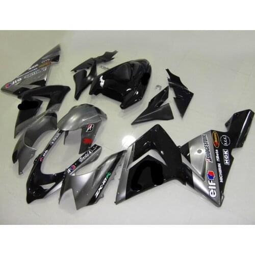 Custom grey black Fairing kit for KAWASAKI Ninja ZX10R 04 05 ZX-10R 2004-2005 ZX 10R 2004 2005 Motorcycle Fairings set+gifts