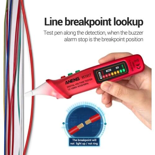 VC1017 AC Voltage Meter Multimeter Pen 12-1000V NCV Automatic Voltmeter Smart Sensor Tester Buzzer Detector Tool