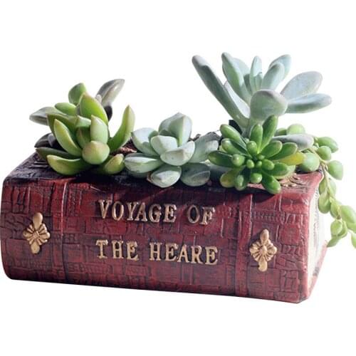 Europe Ancient Literature Books Figurine Resin Flowerpot Creative Flower Planter Pot for Garden Home Room Decoration