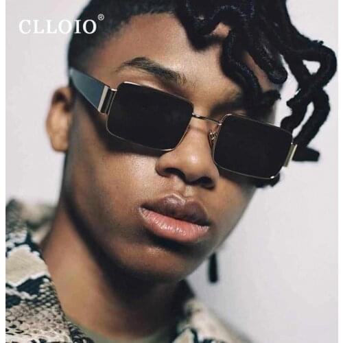 CLLOIO Classic Gothic Steampunk Sunglasses Men Women Square Glasses Brand Design Vintage Sun Glasses Metal Frame Eyewear UV400