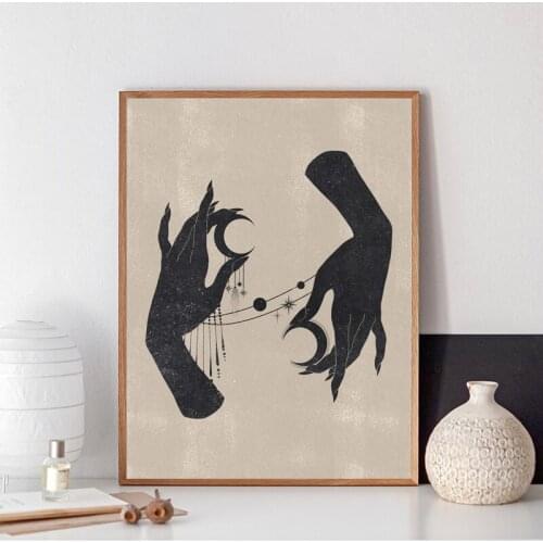 Minimalist Moon Phases Witchcraft Prints Living Room Canvas Painting Wall Picture Abstract Gallery Boho Decor