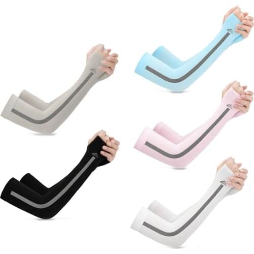 1 Pair Arm Sleeves Summer Sun UV Protection Ice Cool Cycling Running Fishing Climbing Driving Arm Cover Warmers for Men Women
