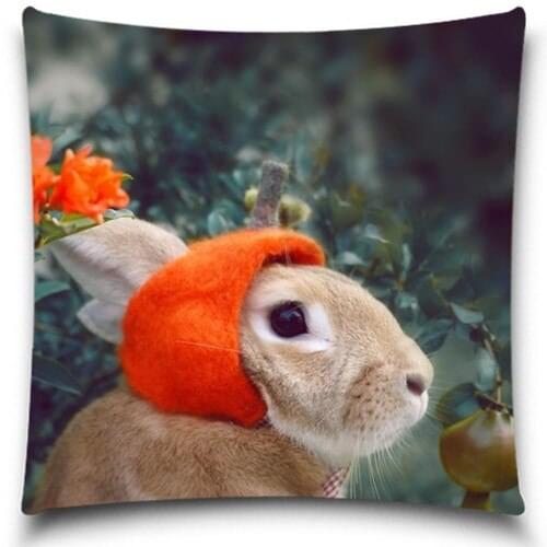 Natural Animal Rabbit Pattern Cotton Polyester Blended Cushion Cover for Christmas gift Home Decor car seat 5 size 9 style