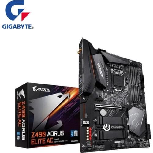 NEW For Gigabyte GA Z490 AORUS ELITE AC Motherboard LGA 1200 Z490 Desktop Mainboard Support i3 i5 i7 10400F 10400 10100F 10700K