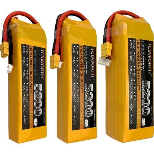 New Batteries 2S 3S 4S 5S 6S 5200mAh 100C RC Toys LiPo Battery 7.4V 11.1V 14.8V 22.2V RC Airplane Helicopter Quadrotor Drone