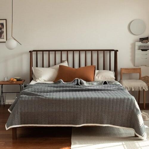 Solid Knitted Cotton Summer Quilt Bedspread Soft Comforter Quilted Blanket Japanese Patchwork Sofa Bed Cover Coverlet Colcha