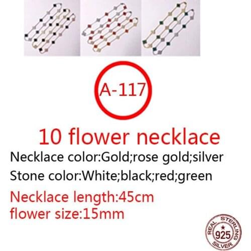 A117 S925 10 flower sterling silver necklace fashion style four-leaf clover middle diamond high-end shape new jewelry gift