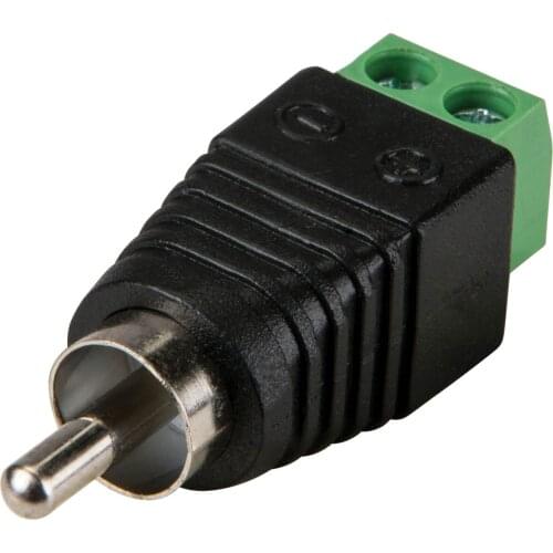 Lot 10pcs CCTV Phono RCA Male Plug TO AV Terminal Connector Video AV Balun