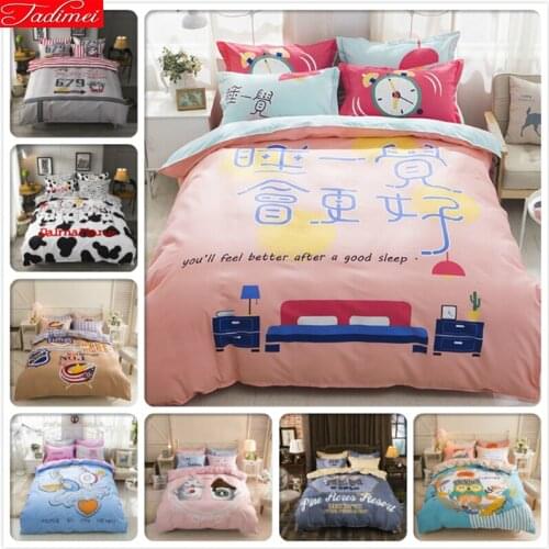 Loving Letter 3/4 Pcs Bedding Set Microfiber Bedclothes Pink Blue Bed Linen Duvet Cover Set Bed Sheet 1.2m 1.5m 1.8m 2m Bedlinen
