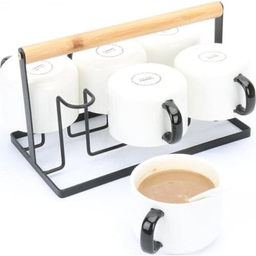 Dropshipping New Nordic Creative Cup Holder Coffee Cup Glass Drain Cup Holder Living Room Coffee Shop Restaurant Ornaments Rack